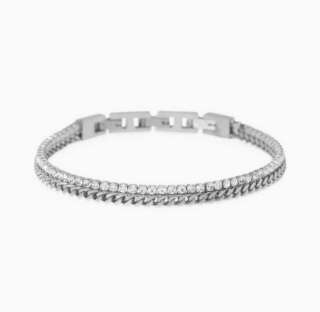 Bracciale Kidult con catena franco e catena in cristalli Style 13 831106  Bracciali Tennis