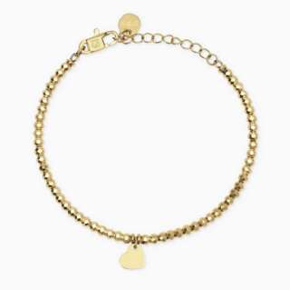 Bracciale Kidult dorato con sfere e ciondolo cuore Style 38 831074  Bracciali a Maglia