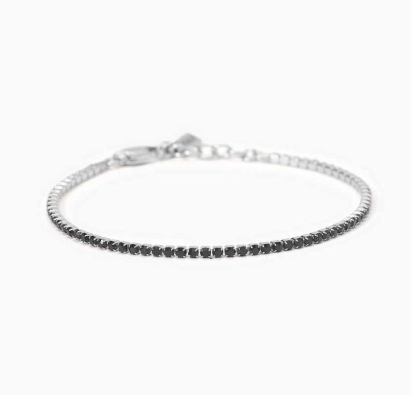 Bracciale kidult  tennis con cristalli neri Style 12 831107