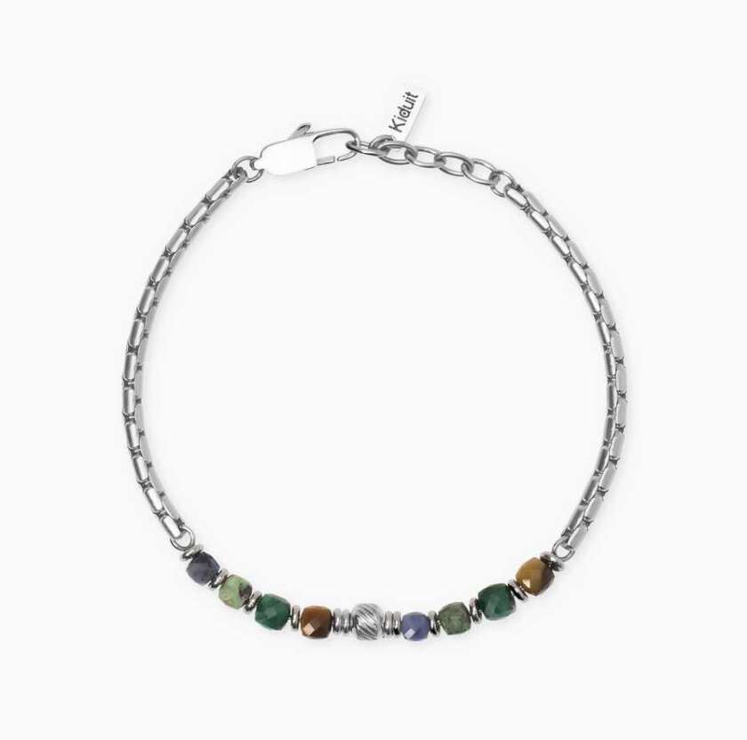 Bracciale kidult in acciaio con pietre multicolor Style 24 831140