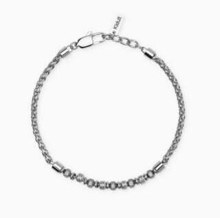 Bracciale kidult con catena spiga in acciaio ed ematite Style 24 831124  Bracciali