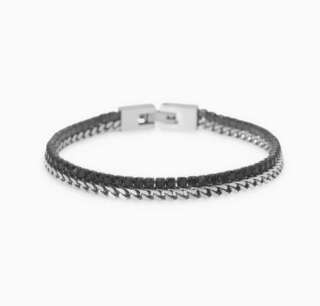 Bracciale kidult con catena franco e catena in cristalli Style 13 831118  Bracciali