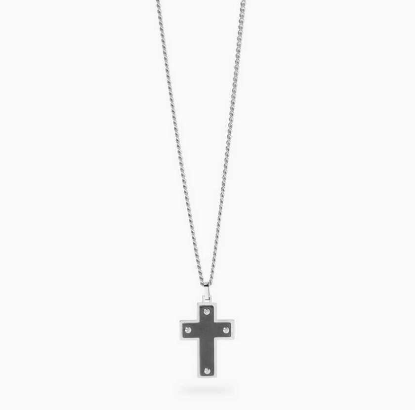 Collana kidult da uomo con croce nera Style 01 851075
