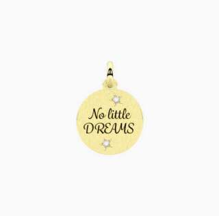 Ciondolo kidult dorato con frase No little dreams 741295  Elementi per Bracciali