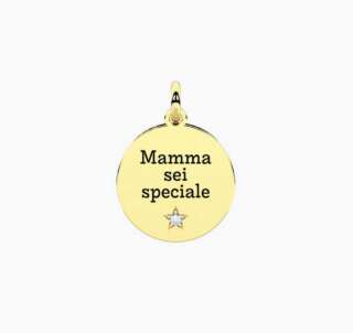 Ciondolo kidult dorato con frase per la mamma Mamma famiglia 741319  Elementi per Bracciali