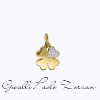 CharmBar Rue des mille Charm Quadrifoglio CB-CN 02   Ciondoli e Pendenti Elementi per Bracciali