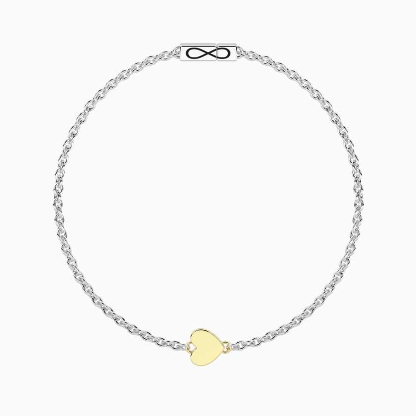 Bracciale con cuore in oro 9kt e chiusura non-reversibile Cuore 732318-17 - immagine 2