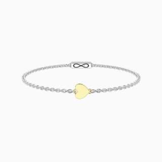 Bracciale con cuore in oro 9kt e chiusura non-reversibile Cuore 732318-19  Bracciali a Maglia