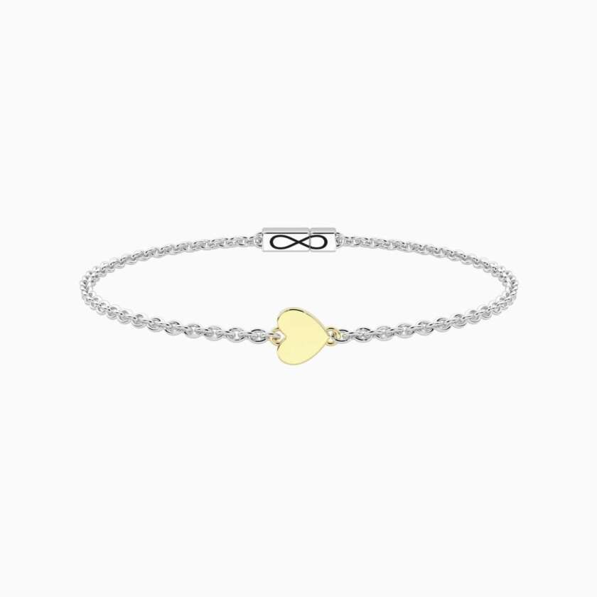 Bracciale con cuore in oro 9kt e chiusura non-reversibile Cuore 732318-17