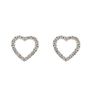 Orecchini Polello a Cuore in oro bianco e diamanti G2807B  Orecchini a Lobo