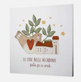 Quadro grande L'angolo delle idee Le cose belle accadono solo se ci credi QUA_QU_310_MLG04    Idee regalo e Oggettistica Quadri Regalistica