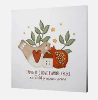 Quadro grande L'angolo delle idee Famiglia è dove l’amore cresce e I sogni prendono forma QUA_QU_310_MLG01    Idee regalo e Oggettistica Quadri Regalistica