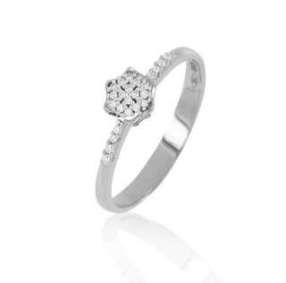 Anello Artlinea solitario a fiore in oro 18 kt con diamanti bianchi naturali AD1110/DB  Anelli
