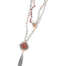 Collana artigianale NotForAll in argento rosato uncinetto e pietre NK 2505/160-370  Girocolli
