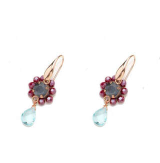 Orecchini artigianali NotForAll in argento rosato uncinetto e pietre OR 81837  Orecchini Pendenti