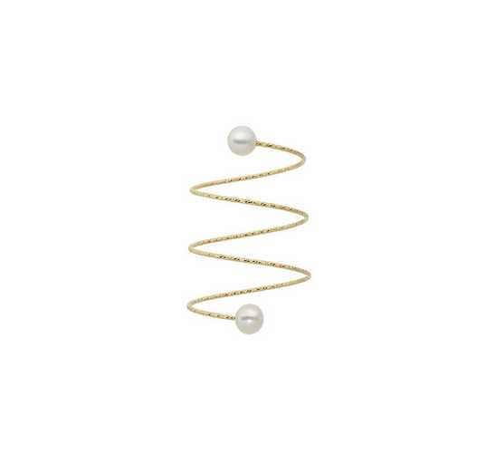 Anello MagicWire NEVE in oro giallo e perle 1/2 spirale (perle ø 4 mm) ref. 426
