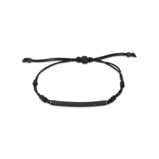 BRACCIALE MANO J BARRETTA IN TITANIO NERO CON DIAMANTI BLACK E LACCETTO NERO TNBTC1001  Bracciali BRACCIALE MANO J BARRETTA IN TITANIO NERO CON DIAMANTI BLACK E LACCETTO NERO TNBTC1001  Bracciali