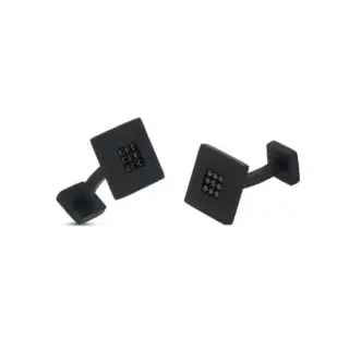 GEMELLI MANO J IN TITANIO NERO E 18 DIAMANTI BLACK TNGES1001  Gemelli GEMELLI MANO J IN TITANIO NERO E 18 DIAMANTI BLACK TNGES1001  Gemelli