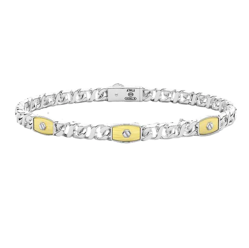 Bracciale Uomo Zancan Oro Giallo 18 KT Argento 925 ESB406G