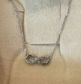 Collana con simbolo infinito in oro bianco 18 kt e zirconi CBZ02  Girocolli