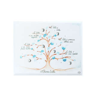 Quadro Acca rifinito a mano dalle maestre della nostra Bottega D’Arte con Argento e cristalli Swarovski QD.102 C  Quadri