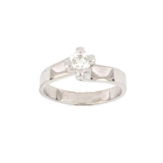 Anello solitario in oro bianco e diamante CNZP101  Anelli Solitario