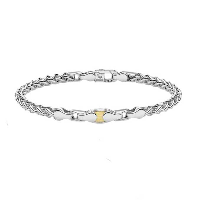Bracciale Uomo Zancan Catena Argento 925 Oro 18 KT ESB394G