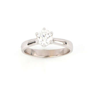 Anello solitario in oro bianco e diamante certificato GIA CNZP102  Anelli Solitario