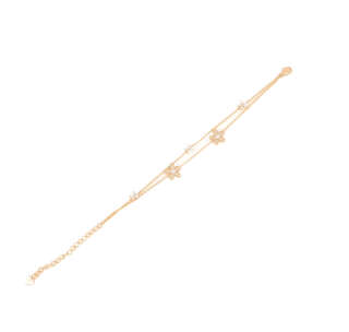 Bracciale in argento dorato e zirconi doppio filo STB223  Bracciali a Maglia