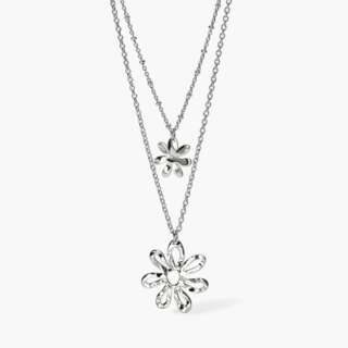 Girocollo kidult con doppia catena e pendenti fiore Style 16 851036  Collane Lunghe