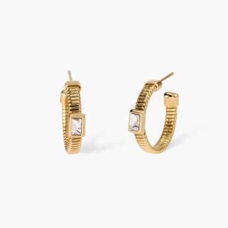 Orecchini kidult dorati tubogas con zirconi Style 05 861005  Orecchini Schiona