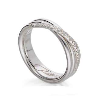 Anello Filodellavita Classic 3 fili in Argento 925 e 12 Diamanti Bianchi AN8ABT  Anelli Fascia