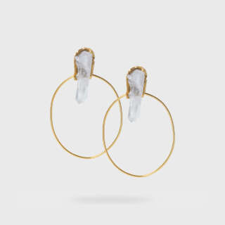 Orecchini Katerina Vassou placcati oro con quarzo 307589G  Orecchini Pendenti