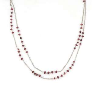 Collana lunga in argento e granato GRAN09  Collane Lunghe