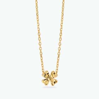 Girocollo kidult con quadrifoglio martellato in acciaio dorato Style 57 851095  Girocolli