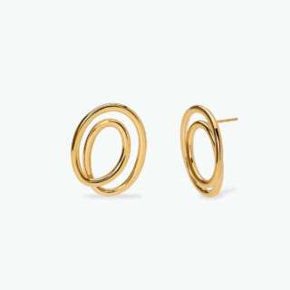 Orecchini kidult a spirale in acciaio dorato Style 58 861092  Orecchini a Lobo