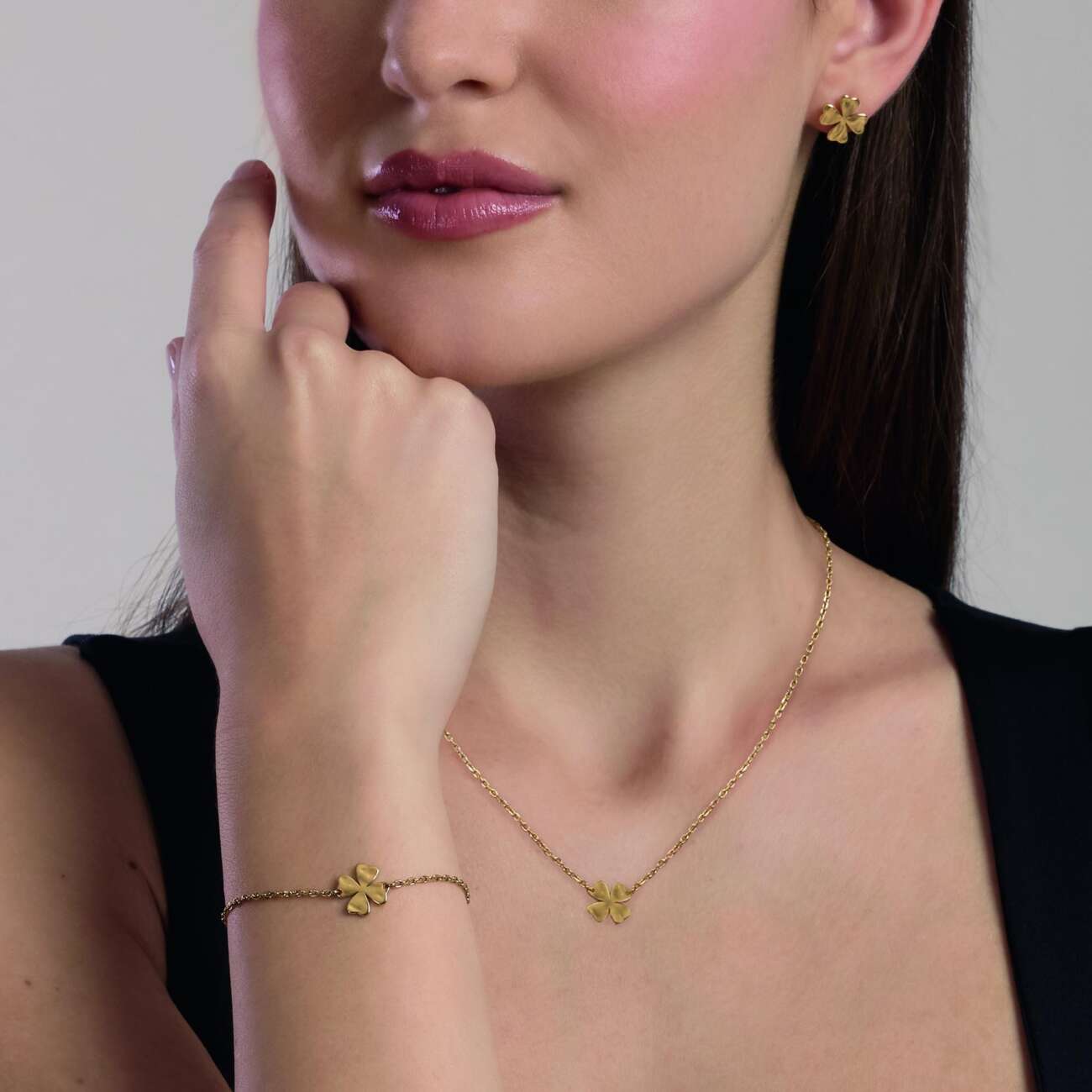 Bracciale kidult dorato con quadrifoglio Style 57 831150 - immagine 2