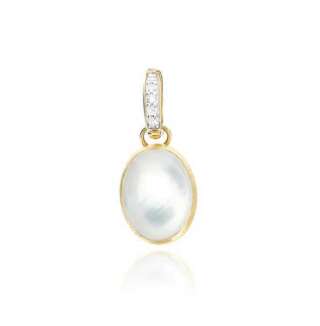 Charm Nanis  "Boules" Dolcevita in oro inciso, diamanti, madreperla e cristallo di rocca (piccolo) PS25-609  Ciondoli e Pendenti