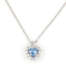 Collana con pendente a cuore in oro bianco 9 KT e zirconi bianchi e azzurri  DZC090-9KT  Girocolli