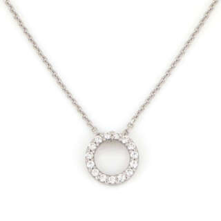 Collana con pendente cerchio in oro bianco 9 KT e zirconi bianchi DZC093-9KT  Girocolli