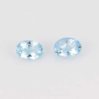 Coppia di Acquamarina Naturale Taglio Ovale 5.0 x 7.0 mm ct. 1.33 ref. CBAO133MP  Pietre Preziose