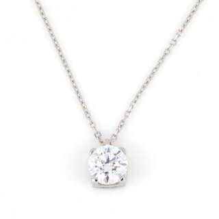 Collana punto luce in oro bianco 9 KT e zircone bianco DZC016-9KT  Girocolli