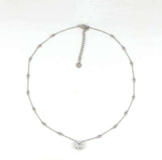 Collana punto luce in argento 925 e zircone bianco COLAR013CO   Collane Punto Luce Girocolli