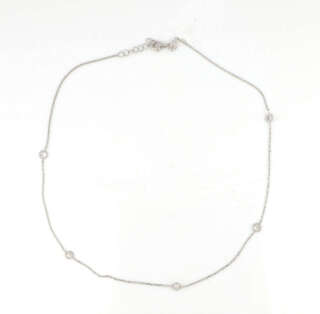 Collana in argento con alternati punti luce di zirconi COLAR009CO  Girocolli