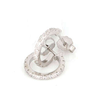 Orecchini a cerchio in argento 925 e zirconi ORAR019OR  Orecchini Schiona