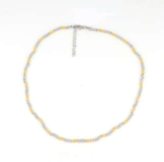 Collana con sfere sfaccettate in argento rodiato e dorato COLAR012CO Girocolli Collana con sfere sfaccettate in argento rodiato e dorato COLAR012CO Girocolli