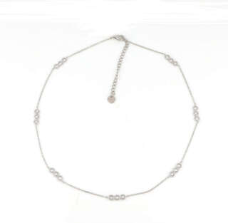 Collana in argento 925 con alternati trilogy di zirconi bianchi COLAR015CO Girocolli Collana in argento 925 con alternati trilogy di zirconi bianchi COLAR015CO Girocolli