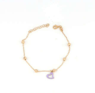 Bracciale in argento 925 dorato con cuore BRAR0004  Bracciali a Maglia