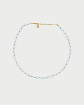 Girocollo CharmBar rue des mille Perla e zirconi milky turchesi CB-LGR 13 C5  Girocolli