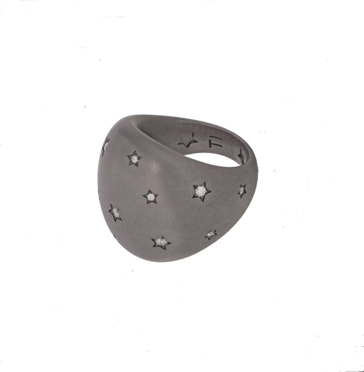 ANELLO MANIO J IN TITANIO CON DIAMANTI SAN6DWH15